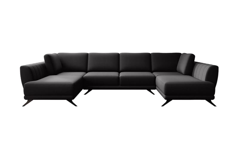 Sovesofa Dobbeltsjeselong Kazuma - Svart - Møbler - Sofaer - Sovesofaer - Langsgående sovesofa
