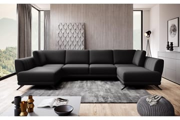 Sovesofa Dobbeltsjeselong Kazuma - Svart - Møbler - Sofaer - Sovesofaer - Langsgående sovesofa