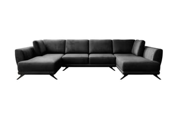 Sovesofa Dobbeltsjeselong Kazuma - Svart - Møbler - Sofaer - Sovesofaer - Langsgående sovesofa