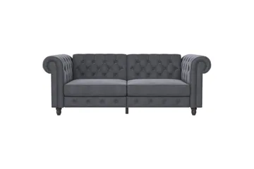 Sovesofa Felix 236x87x83 cm, Antrasitt, Fløyel - 236x87x83 cm, Antrasitt, Fløyel - Møbler - Sofaer - Sovesofaer - 3 seters sovesofa