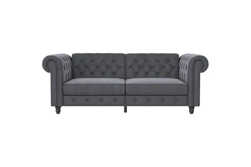 Sovesofa Felix 236x87x83 cm, Antrasitt, Fløyel - 236x87x83 cm, Antrasitt, Fløyel - Møbler - Sofaer - Sovesofaer - 3 seters sovesofa