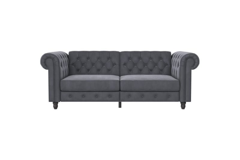 Sovesofa Felix 236x87x83 cm, Antrasitt, Fløyel - 236x87x83 cm, Antrasitt, Fløyel - Møbler - Sofaer - Sovesofaer - 3 seters sovesofa
