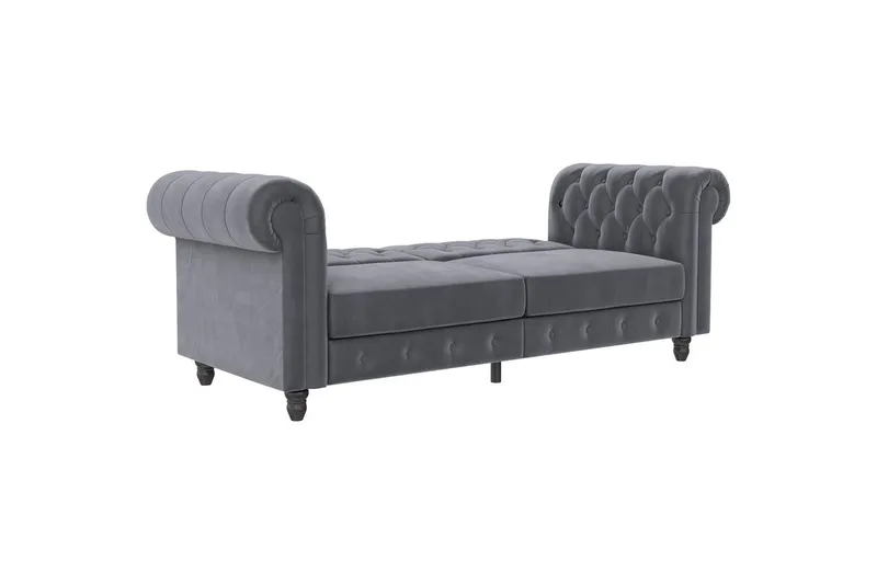 Sovesofa Felix 236x87x83 cm, Antrasitt, Fløyel - 236x87x83 cm, Antrasitt, Fløyel - Møbler - Sofaer - Sovesofaer - 3 seters sovesofa