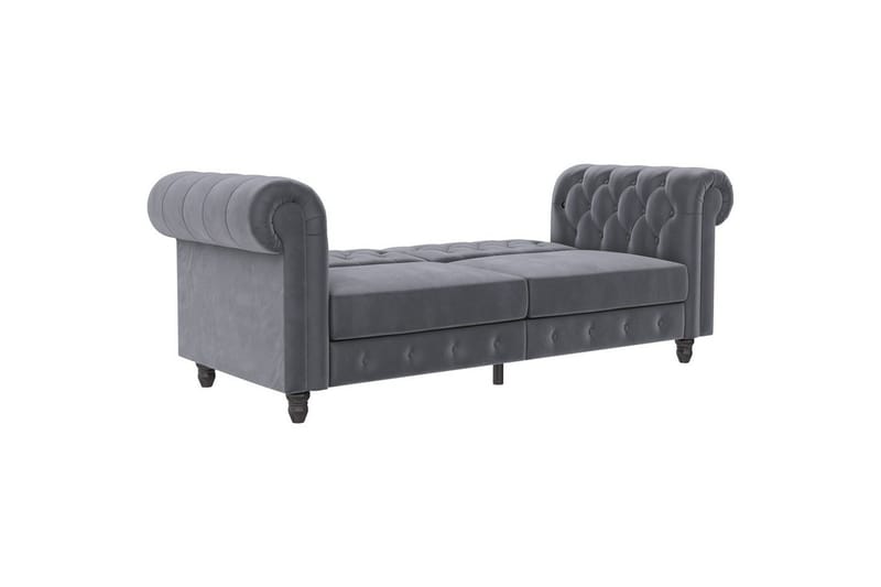 Sovesofa Felix 236x87x83 cm, Antrasitt, Fløyel - 236x87x83 cm, Antrasitt, Fløyel - Møbler - Sofaer - Sovesofaer - 3 seters sovesofa