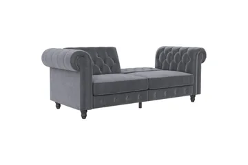 Sovesofa Felix 236x87x83 cm, Antrasitt, Fløyel - 236x87x83 cm, Antrasitt, Fløyel - Møbler - Sofaer - Sovesofaer - 3 seters sovesofa
