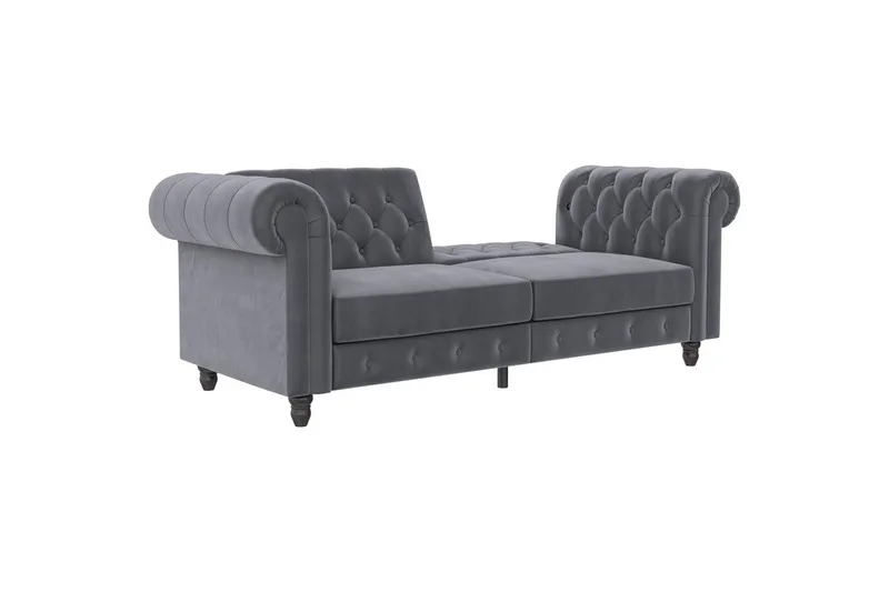 Sovesofa Felix 236x87x83 cm, Antrasitt, Fløyel - 236x87x83 cm, Antrasitt, Fløyel - Møbler - Sofaer - Sovesofaer - 3 seters sovesofa