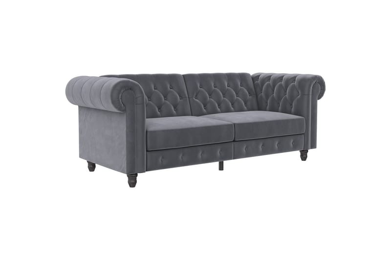 Sovesofa Felix 236x87x83 cm, Antrasitt, Fløyel - 236x87x83 cm, Antrasitt, Fløyel - Møbler - Sofaer - Sovesofaer - 3 seters sovesofa