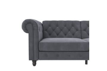 Sovesofa Felix 236x87x83 cm, Antrasitt, Fløyel - 236x87x83 cm, Antrasitt, Fløyel - Møbler - Sofaer - Sovesofaer - 3 seters sovesofa