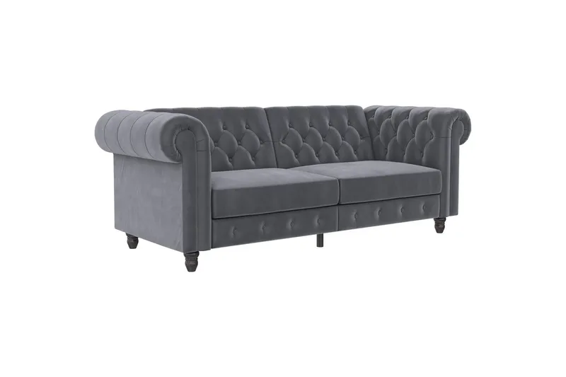 Sovesofa Felix 236x87x83 cm, Antrasitt, Fløyel, 236x87x83 cm, Antrasitt, Fløyel