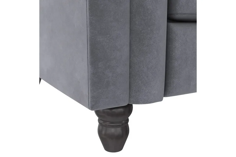 Sovesofa Felix 236x87x83 cm, Antrasitt, Fløyel - 236x87x83 cm, Antrasitt, Fløyel - Møbler - Sofaer - Sovesofaer - 3 seters sovesofa