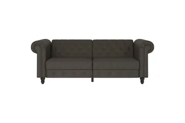 Sovesofa Felix 236x87x83 cm, Antrasitt, Mikrofiber/Tre/Metall - 236x87x83 cm, Antrasitt, Mikrofiber/Tre/Metall - Møbler - Sofaer - Sovesofaer - 3 seters sovesofa