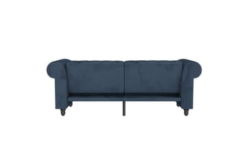 Sovesofa Felix 236x87x83 cm, Blå, Fløyel - 236x87x83 cm, Blå, Fløyel - Møbler - Sofaer - Sovesofaer - 3 seters sovesofa