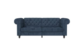 Sovesofa Felix 236x87x83 cm, Blå, Fløyel - 236x87x83 cm, Blå, Fløyel - Møbler - Sofaer - Sovesofaer - 3 seters sovesofa