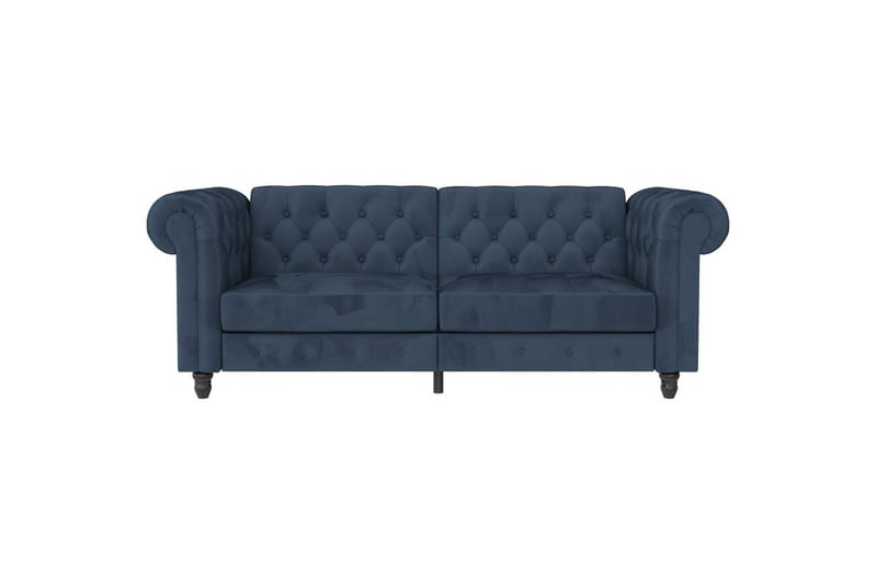 Sovesofa Felix 236x87x83 cm, Blå, Fløyel - 236x87x83 cm, Blå, Fløyel - Møbler - Sofaer - Sovesofaer - 3 seters sovesofa