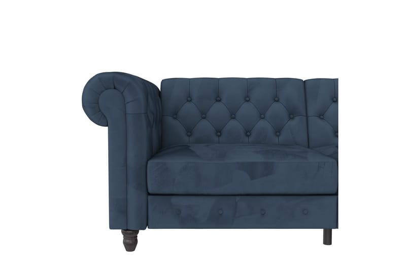 Sovesofa Felix 236x87x83 cm, Blå, Fløyel - 236x87x83 cm, Blå, Fløyel - Møbler - Sofaer - Sovesofaer - 3 seters sovesofa