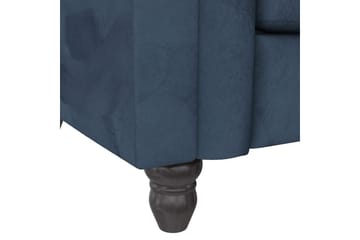 Sovesofa Felix 236x87x83 cm, Blå, Fløyel - 236x87x83 cm, Blå, Fløyel - Møbler - Sofaer - Sovesofaer - 3 seters sovesofa