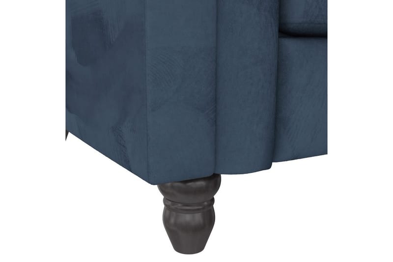 Sovesofa Felix 236x87x83 cm, Blå, Fløyel - 236x87x83 cm, Blå, Fløyel - Møbler - Sofaer - Sovesofaer - 3 seters sovesofa