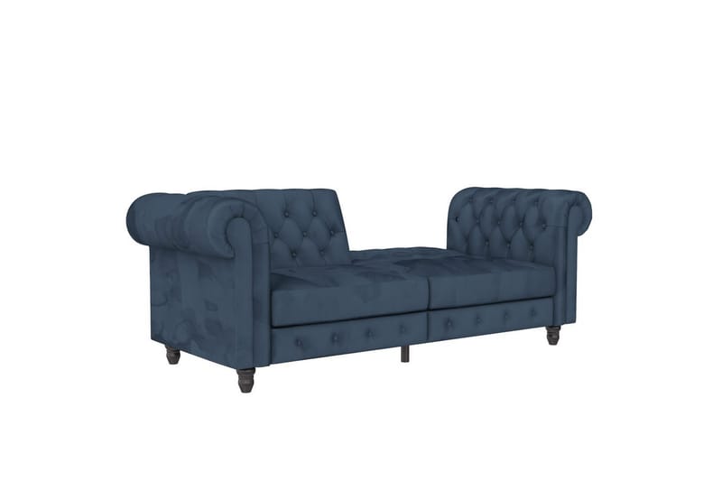 Sovesofa Felix 236x87x83 cm, Blå, Fløyel - 236x87x83 cm, Blå, Fløyel - Møbler - Sofaer - Sovesofaer - 3 seters sovesofa
