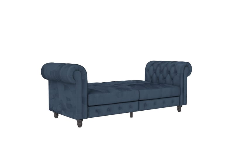 Sovesofa Felix 236x87x83 cm, Blå, Fløyel - 236x87x83 cm, Blå, Fløyel - Møbler - Sofaer - Sovesofaer - 3 seters sovesofa