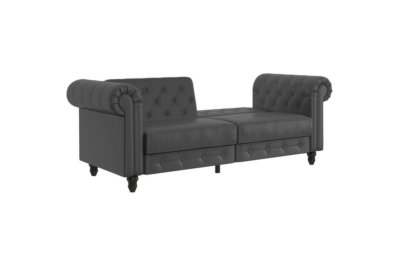 Sovesofa Felix 236x87x83 cm, Grå, PU/tre/metall - 236x87x83 cm, Grå, PU/tre/metall - Møbler - Sofaer - Sovesofaer - 3 seters sovesofa