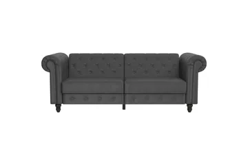 Sovesofa Felix 236x87x83 cm, Grå, PU/tre/metall - 236x87x83 cm, Grå, PU/tre/metall - Møbler - Sofaer - Sovesofaer - 3 seters sovesofa