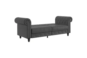 Sovesofa Felix 236x87x83 cm, Grå, PU/tre/metall - 236x87x83 cm, Grå, PU/tre/metall - Møbler - Sofaer - Sovesofaer - 3 seters sovesofa