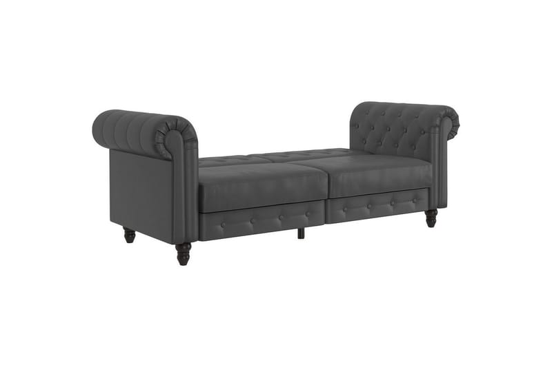 Sovesofa Felix 236x87x83 cm, Grå, PU/tre/metall - 236x87x83 cm, Grå, PU/tre/metall - Møbler - Sofaer - Sovesofaer - 3 seters sovesofa