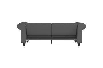 Sovesofa Felix 236x87x83 cm, Grå, PU/tre/metall - 236x87x83 cm, Grå, PU/tre/metall - Møbler - Sofaer - Sovesofaer - 3 seters sovesofa