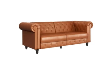 236x87x83 cm, Kognac, PU/tre/metall