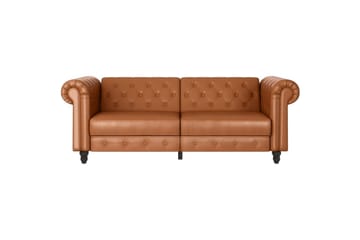 Sovesofa Felix 236x87x83 cm, Kognac, PU/tre/metall - 236x87x83 cm, Kognac, PU/tre/metall - Møbler - Sofaer - Sovesofaer - 3 seters sovesofa