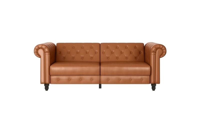 Sovesofa Felix 236x87x83 cm, Kognac, PU/tre/metall - 236x87x83 cm, Kognac, PU/tre/metall - Møbler - Sofaer - Sovesofaer - 3 seters sovesofa