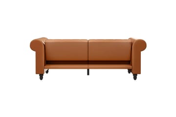 Sovesofa Felix 236x87x83 cm, Kognac, PU/tre/metall - 236x87x83 cm, Kognac, PU/tre/metall - Møbler - Sofaer - Sovesofaer - 3 seters sovesofa