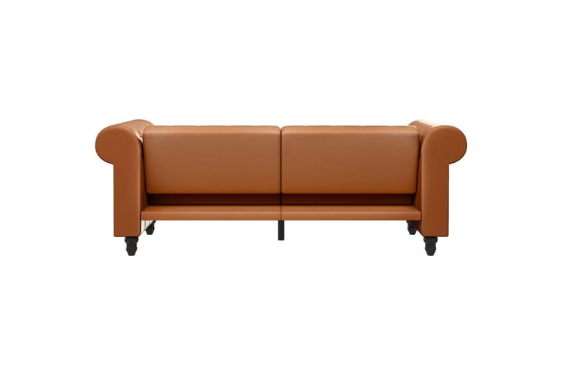 Sovesofa Felix 236x87x83 cm, Kognac, PU/tre/metall - 236x87x83 cm, Kognac, PU/tre/metall - Møbler - Sofaer - Sovesofaer - 3 seters sovesofa