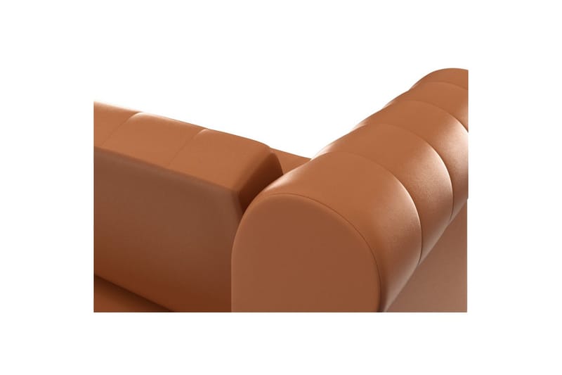 Sovesofa Felix 236x87x83 cm, Kognac, PU/tre/metall - 236x87x83 cm, Kognac, PU/tre/metall - Møbler - Sofaer - Sovesofaer - 3 seters sovesofa