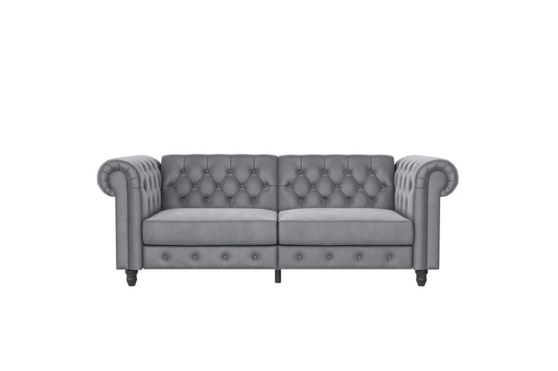 Sovesofa Felix 236x87x83 cm, Lys grå, Fløyel - 236x87x83 cm, Lys grå, Fløyel - Møbler - Sofaer - Sovesofaer - 3 seters sovesofa