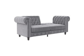 Sovesofa Felix 236x87x83 cm, Lys grå, Fløyel - 236x87x83 cm, Lys grå, Fløyel - Møbler - Sofaer - Sovesofaer - 3 seters sovesofa