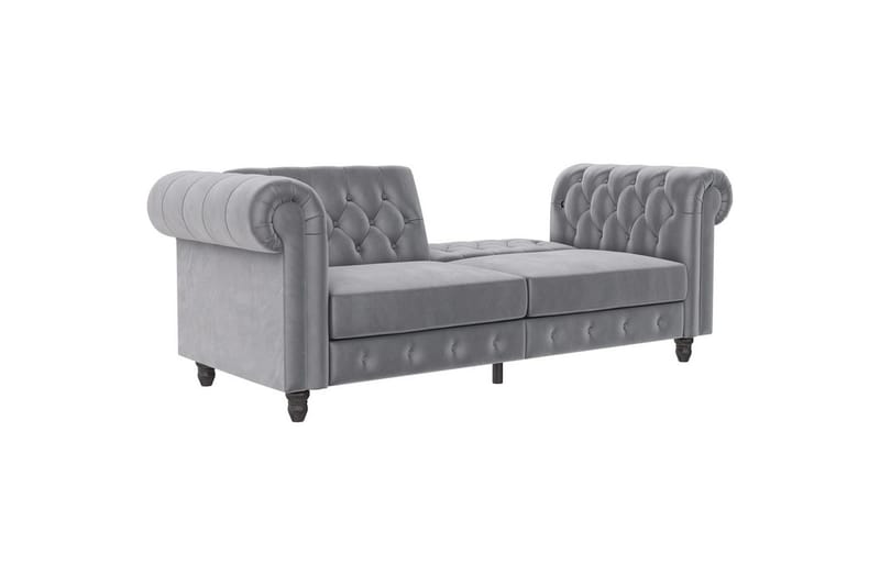 Sovesofa Felix 236x87x83 cm, Lys grå, Fløyel - 236x87x83 cm, Lys grå, Fløyel - Møbler - Sofaer - Sovesofaer - 3 seters sovesofa