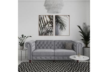 Sovesofa Felix 236x87x83 cm, Lys grå, Fløyel - 236x87x83 cm, Lys grå, Fløyel - Møbler - Sofaer - Sovesofaer - 3 seters sovesofa