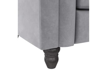 Sovesofa Felix 236x87x83 cm, Lys grå, Fløyel - 236x87x83 cm, Lys grå, Fløyel - Møbler - Sofaer - Sovesofaer - 3 seters sovesofa