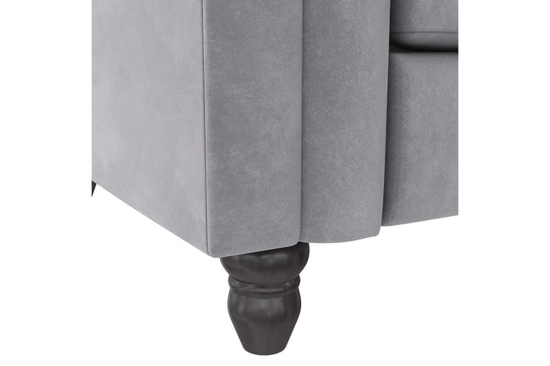 Sovesofa Felix 236x87x83 cm, Lys grå, Fløyel - 236x87x83 cm, Lys grå, Fløyel - Møbler - Sofaer - Sovesofaer - 3 seters sovesofa