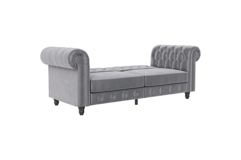 Sovesofa Felix 236x87x83 cm, Lys grå, Fløyel - 236x87x83 cm, Lys grå, Fløyel - Møbler - Sofaer - Sovesofaer - 3 seters sovesofa