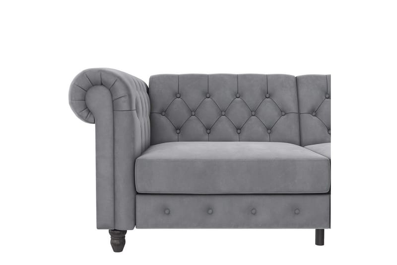 Sovesofa Felix 236x87x83 cm, Lys grå, Fløyel - 236x87x83 cm, Lys grå, Fløyel - Møbler - Sofaer - Sovesofaer - 3 seters sovesofa