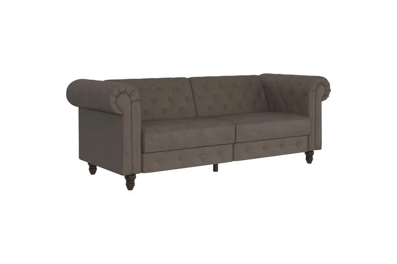 Sovesofa Felix 236x87x83 cm, Mørk brun, Mikrofiber/Tre/Metall, 236x87x83 cm, Mørk brun, Mikrofiber/Tre/Metall