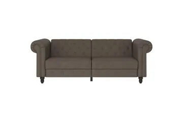 Sovesofa Felix 236x87x83 cm, Mørk brun, Mikrofiber/Tre/Metall - 236x87x83 cm, Mørk brun, Mikrofiber/Tre/Metall - Møbler - Sofaer - Sovesofaer - 3 seters sovesofa