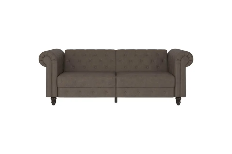 Sovesofa Felix 236x87x83 cm, Mørk brun, Mikrofiber/Tre/Metall - 236x87x83 cm, Mørk brun, Mikrofiber/Tre/Metall - Møbler - Sofaer - Sovesofaer - 3 seters sovesofa