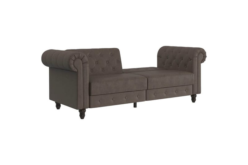 Sovesofa Felix 236x87x83 cm, Mørk brun, Mikrofiber/Tre/Metall - 236x87x83 cm, Mørk brun, Mikrofiber/Tre/Metall - Møbler - Sofaer - Sovesofaer - 3 seters sovesofa