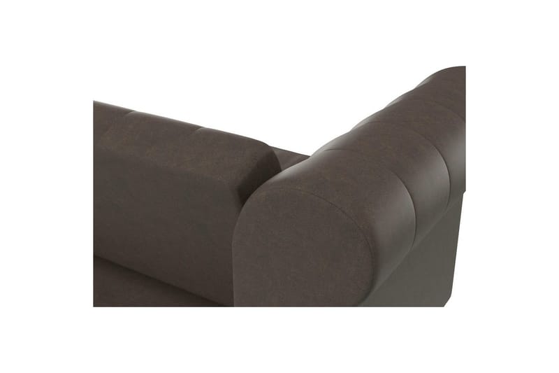 Sovesofa Felix 236x87x83 cm, Mørk brun, Mikrofiber/Tre/Metall - 236x87x83 cm, Mørk brun, Mikrofiber/Tre/Metall - Møbler - Sofaer - Sovesofaer - 3 seters sovesofa
