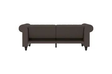 Sovesofa Felix 236x87x83 cm, Mørk brun, Mikrofiber/Tre/Metall - 236x87x83 cm, Mørk brun, Mikrofiber/Tre/Metall - Møbler - Sofaer - Sovesofaer - 3 seters sovesofa