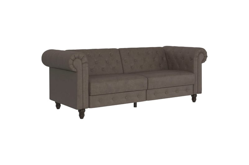 Sovesofa Felix 236x87x83 cm, Mørk brun, Mikrofiber/Tre/Metall - 236x87x83 cm, Mørk brun, Mikrofiber/Tre/Metall - Møbler - Sofaer - Sovesofaer - 3 seters sovesofa