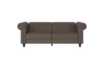 Sovesofa Felix 236x87x83 cm, Mørk brun, Mikrofiber/Tre/Metall - 236x87x83 cm, Mørk brun, Mikrofiber/Tre/Metall - Møbler - Sofaer - Sovesofaer - 3 seters sovesofa